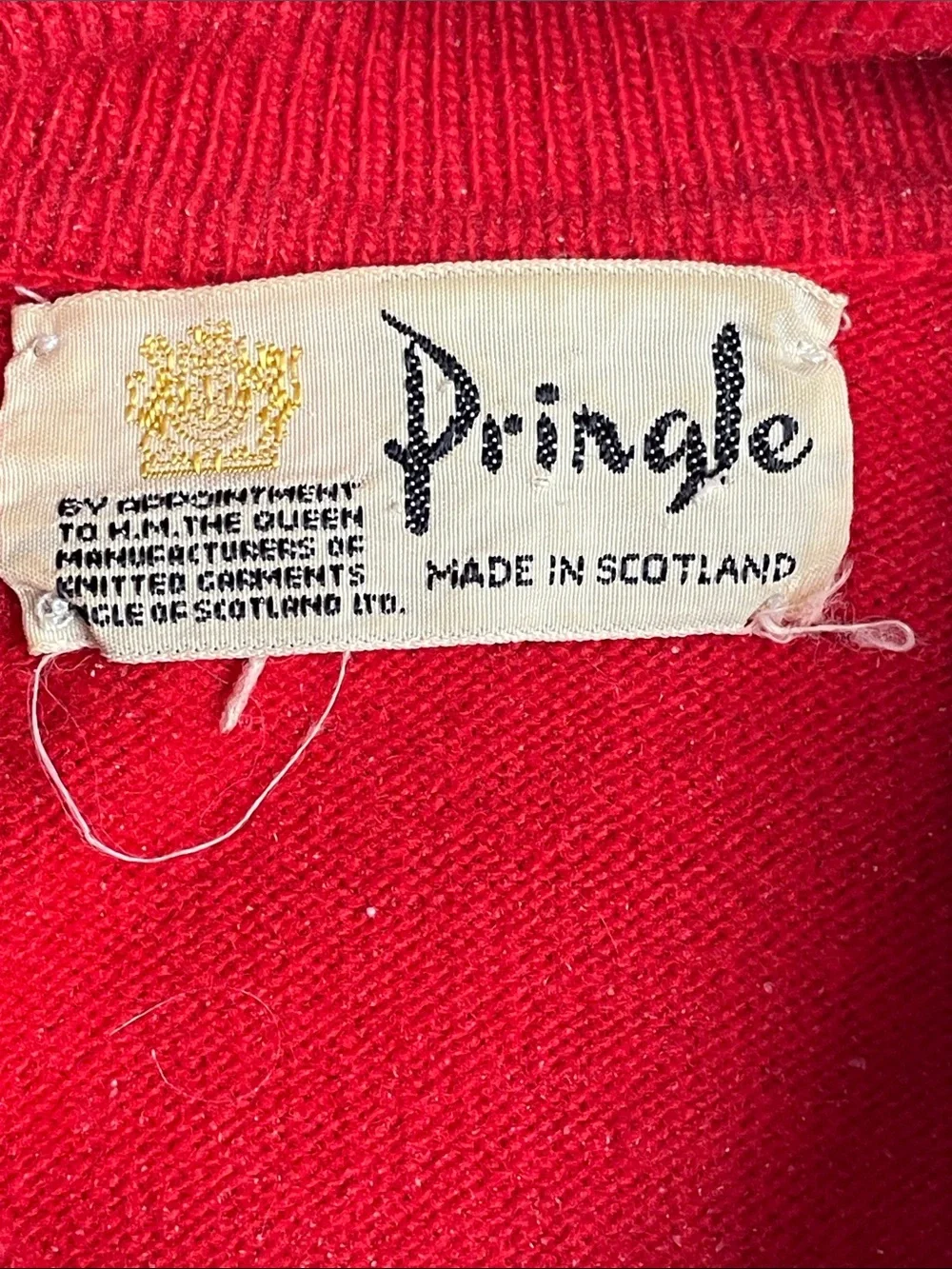 Vintage Pringle of Scotland Cashmere Red Turtleneck Sweater Sz 42